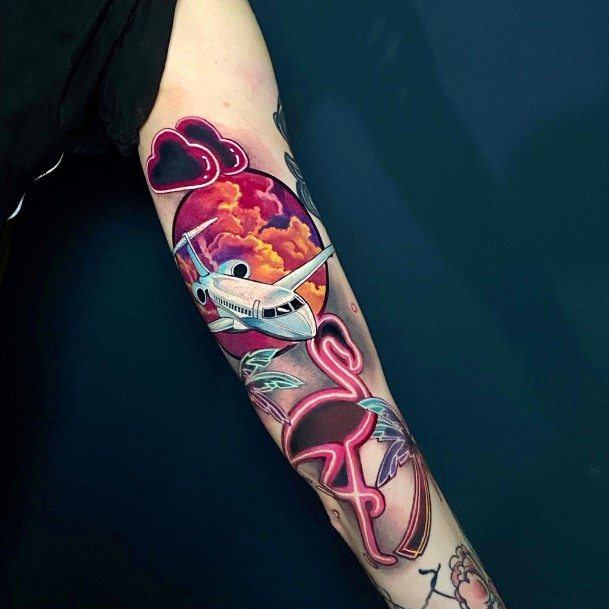 Female Cool Neon Tattoo Ideas