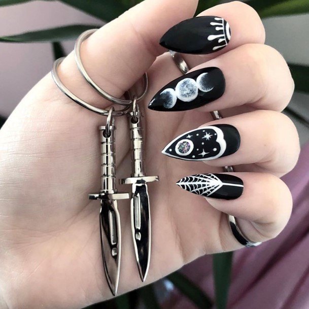 Female Cool New Moon Nail Ideas