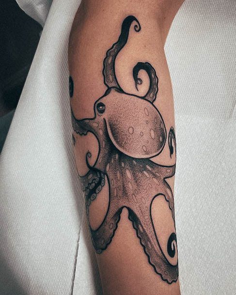 Female Cool Octopus Tattoo Design Legs