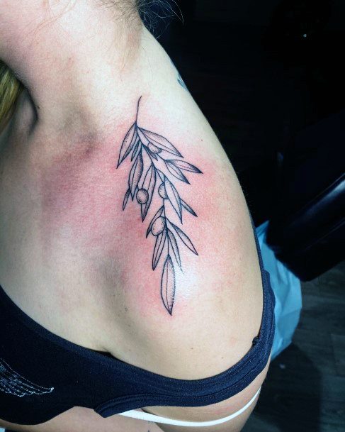 Female Cool Olive Tree Tattoo Design