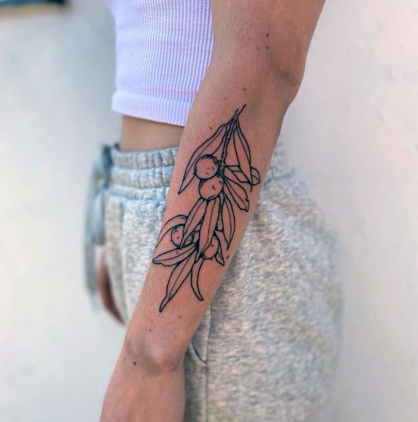 Female Cool Olive Tree Tattoo Ideas