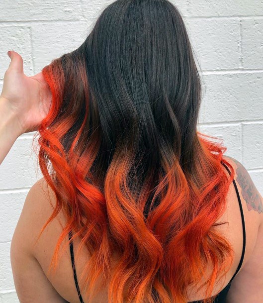 Female Cool Orange Ombre Hairstyles Ideas