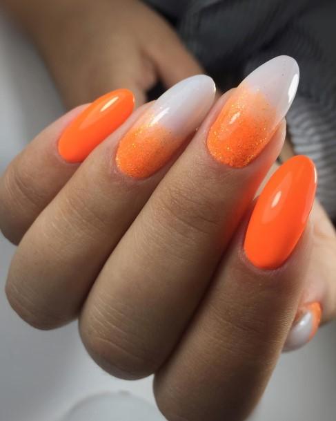 Female Cool Orange Ombre Nail Ideas