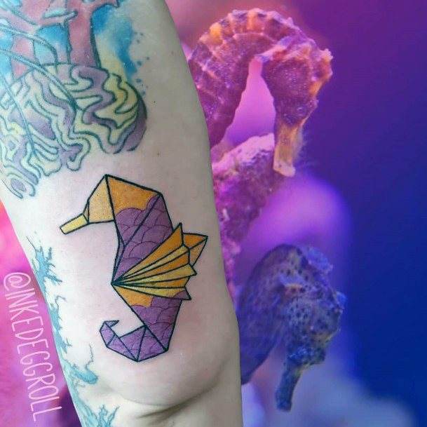 Female Cool Origami Tattoo Design