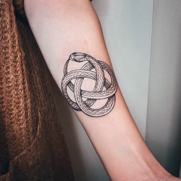 Female Cool Ouroboros Tattoo Design