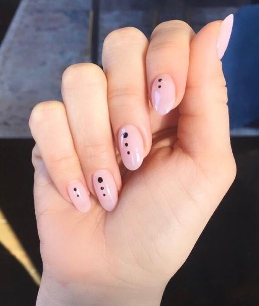 Female Cool Pale Pink Nail Design