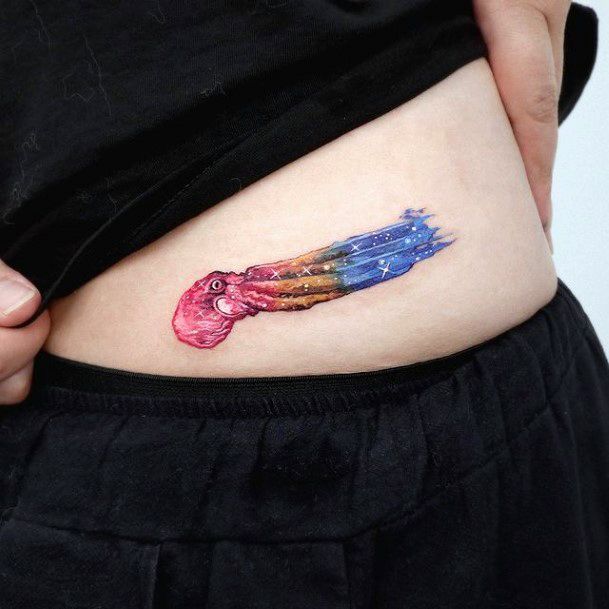 Female Cool Palette Texture Tattoo Ideas