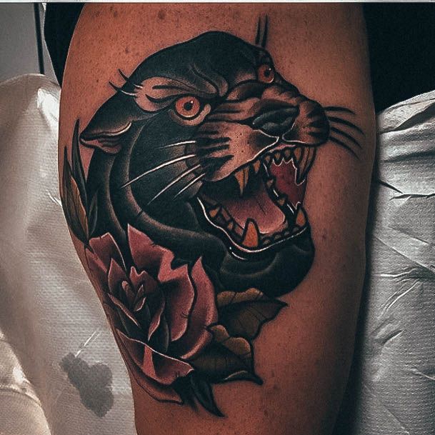 Female Cool Panther Tattoo Design