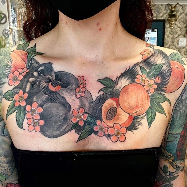 Female Cool Peach Tattoo Ideas