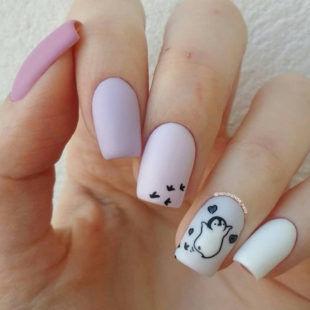 Female Cool Penguin Nail Ideas