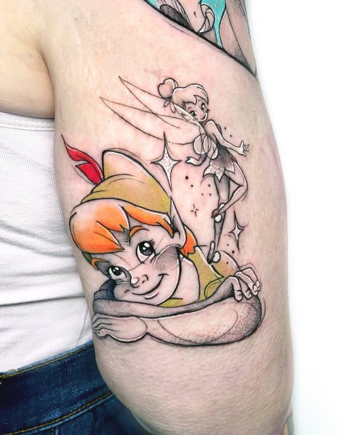 Female Cool Peter Pan Tattoo Design