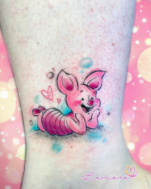 Female Cool Piglet Tattoo Design