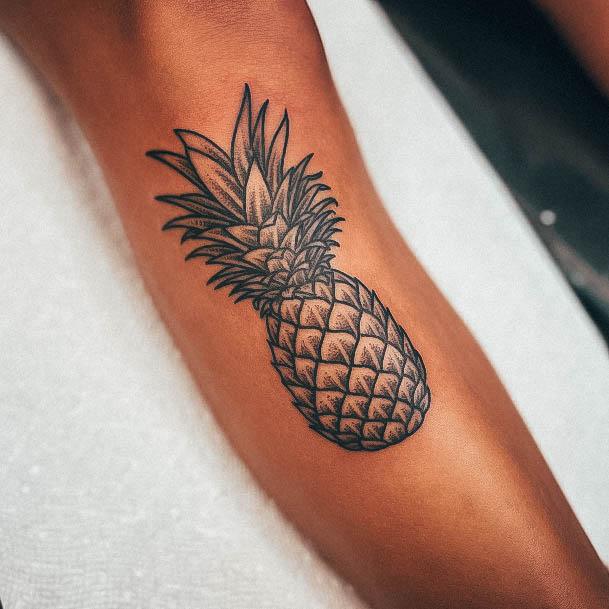 Female Cool Pineapple Tattoo Design