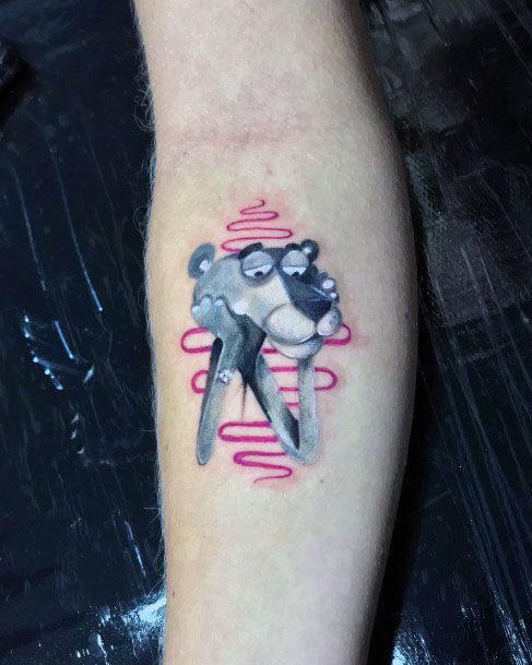 Female Cool Pink Panther Tattoo Design