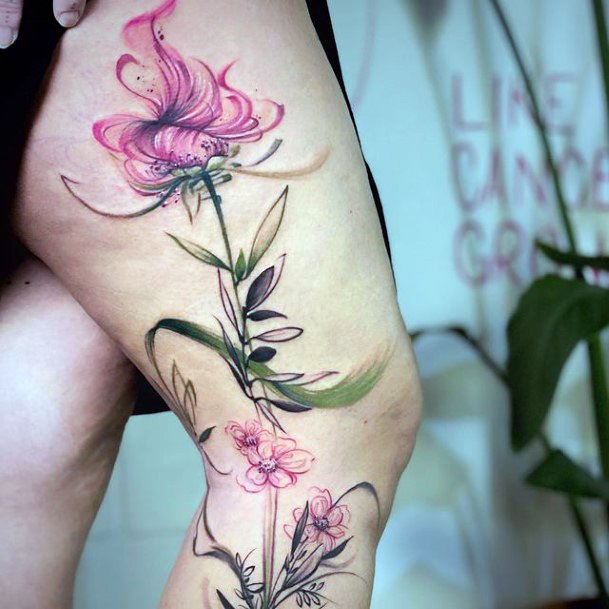 Female Cool Pink Tattoo Ideas