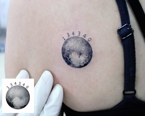 Female Cool Pluto Tattoo Ideas