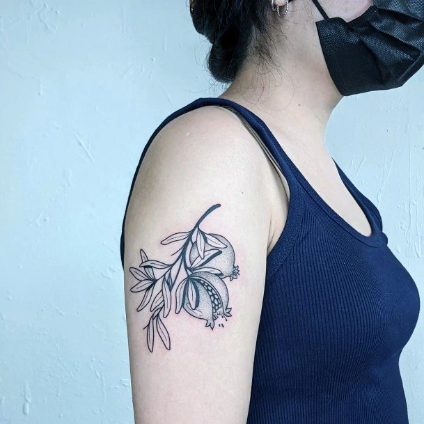 Female Cool Pomegranate Tattoo Ideas