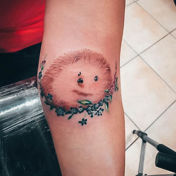 Female Cool Porcupine Tattoo Design