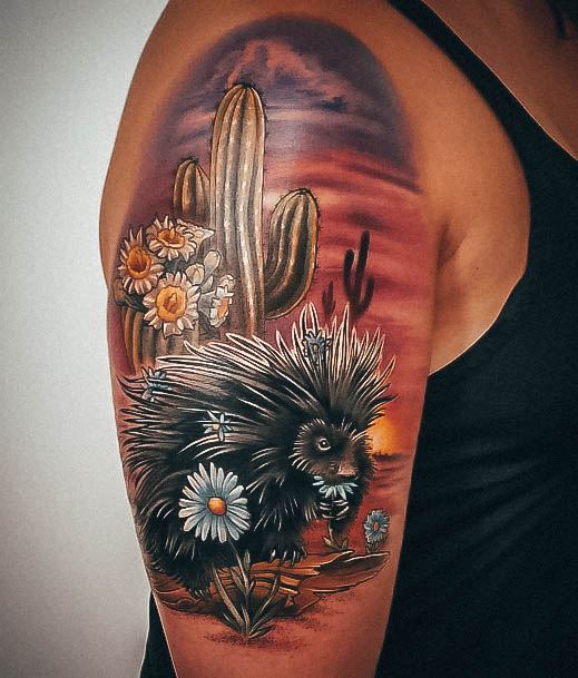 Female Cool Porcupine Tattoo Ideas