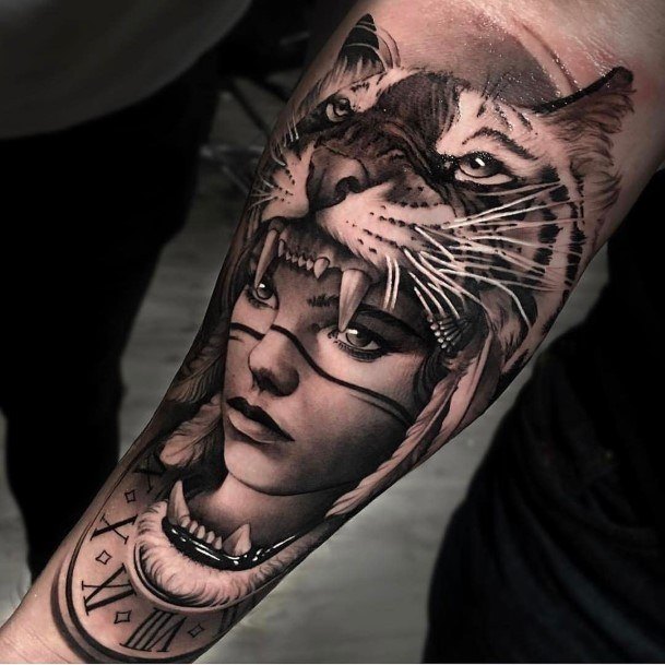 Female Cool Portrait Tattoo Ideas