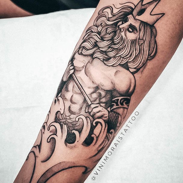 Female Cool Poseidon Tattoo Design