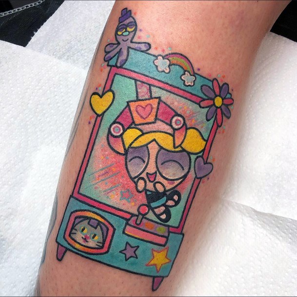 Female Cool Powerpuff Girls Bubbles Tattoo Ideas