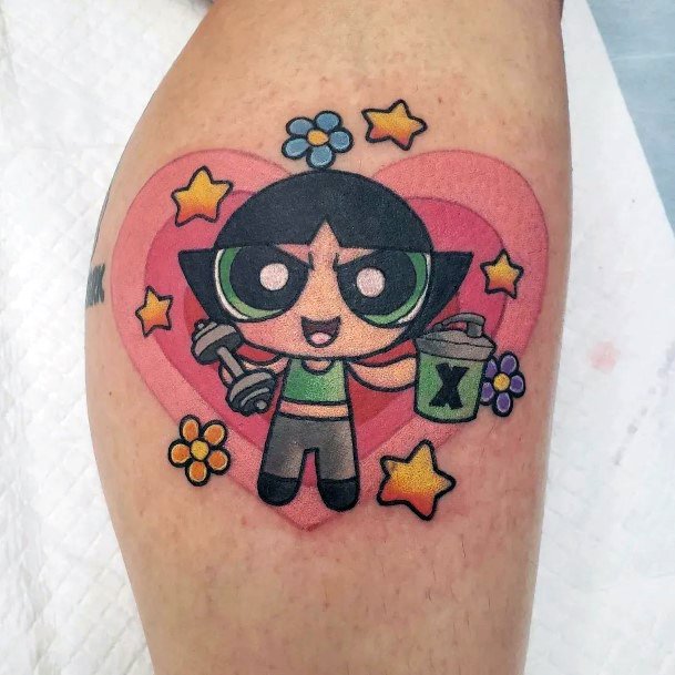 Female Cool Powerpuff Girls Buttercup Tattoo Ideas