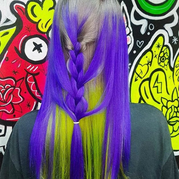 Female Cool Purple Ombre Hairstyles Design