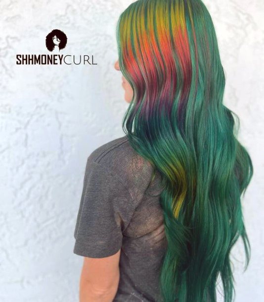 Female Cool Rainbow Hairstyles Design