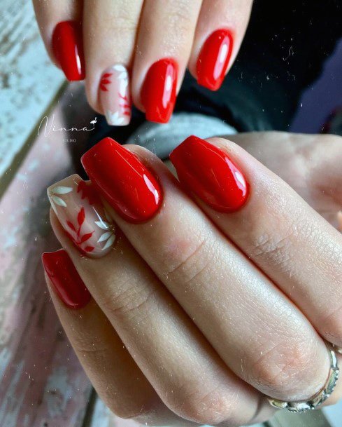 Female Cool Red Dress Nail Ideas