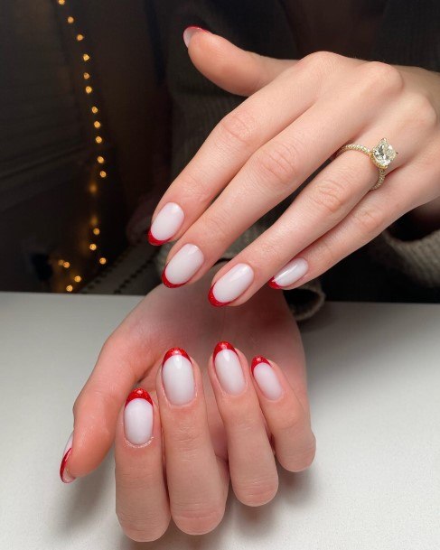 Female Cool Red French Tip Nail Ideas