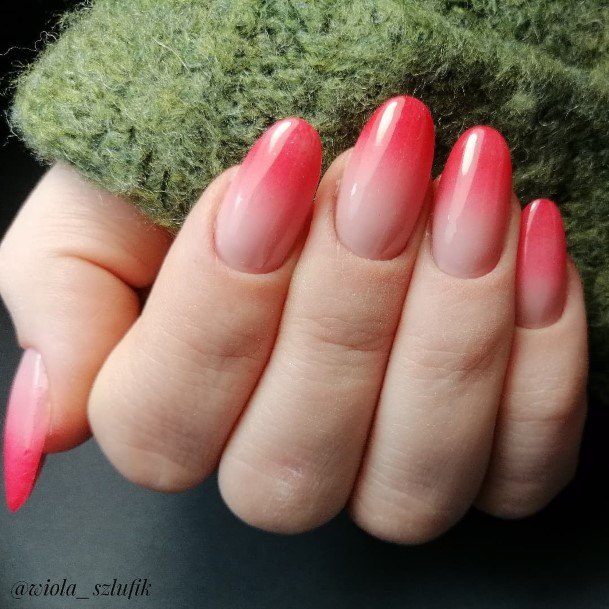 Female Cool Red Ombre Nail Ideas