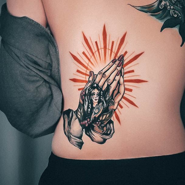 Female Cool Religious Tattoo Design