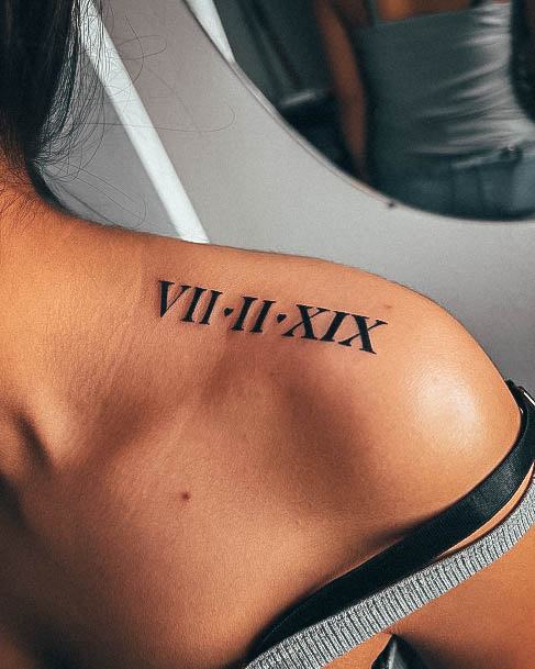 Female Cool Roman Numeral Tattoo Ideas