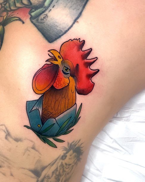 Female Cool Rooster Tattoo Ideas