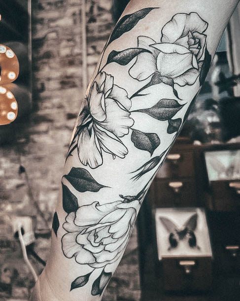 Female Cool Rose Forearm Tattoo Design