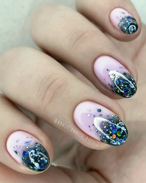 Female Cool Rose Pink Nail Design