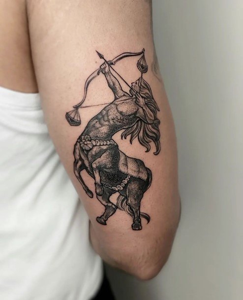 Female Cool Sagittarius Tattoo Design Back Of Arm