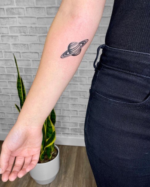 Female Cool Saturn Tattoo Design