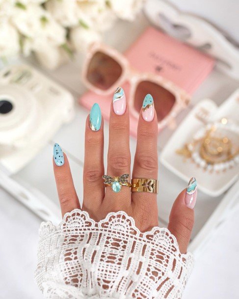 Female Cool Sea Nail Design