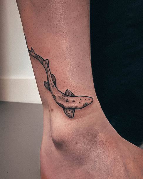 Female Cool Shark Tattoo Design