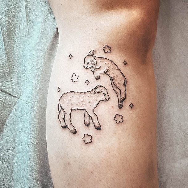 Female Cool Sheep Tattoo Design