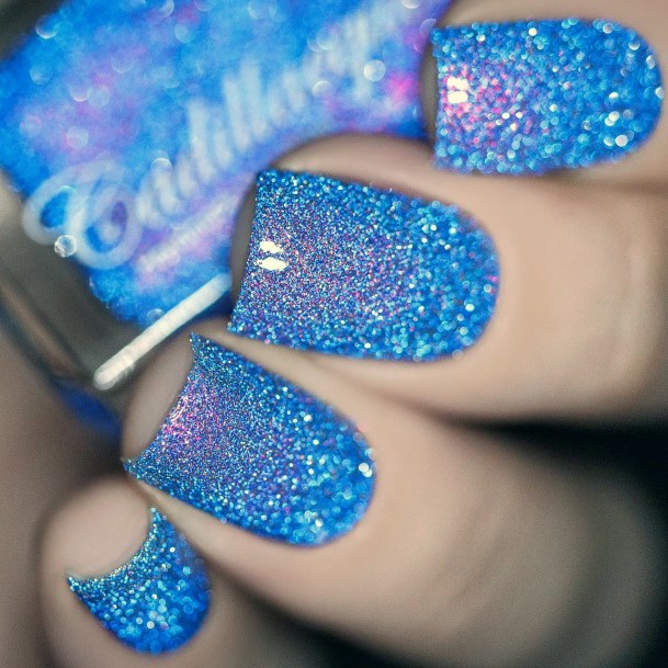 Female Cool Shimmer Nail Ideas