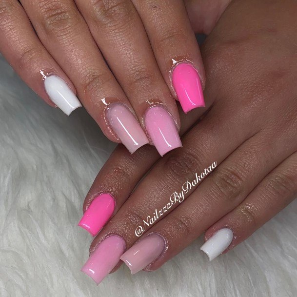 Female Cool Short Pink Nail Design