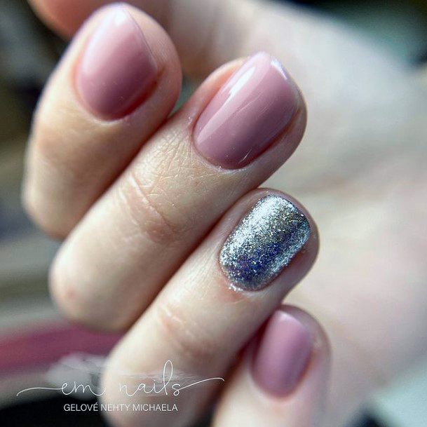 Female Cool Silver Dress Nail Design