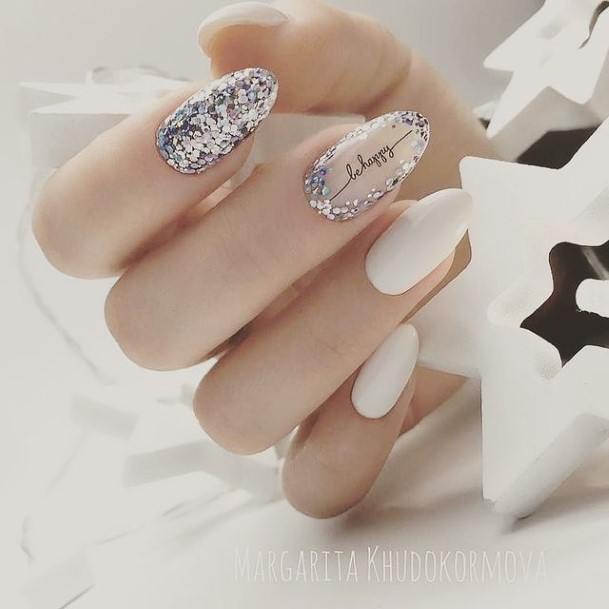 Female Cool Silver Nail Design