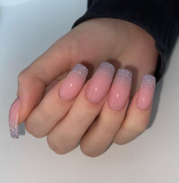 Female Cool Silver Ombre Nail Design