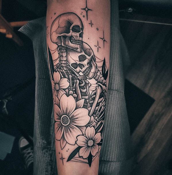 Female Cool Skeleton Tattoo Design