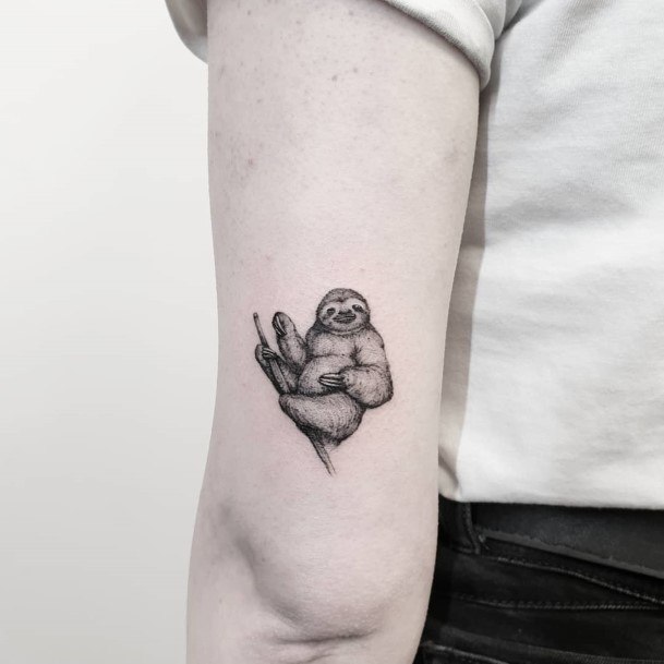 Female Cool Sloth Tattoo Design