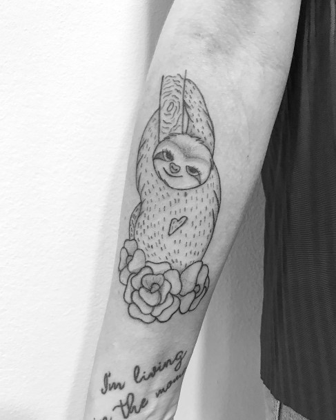 Female Cool Sloth Tattoo Ideas